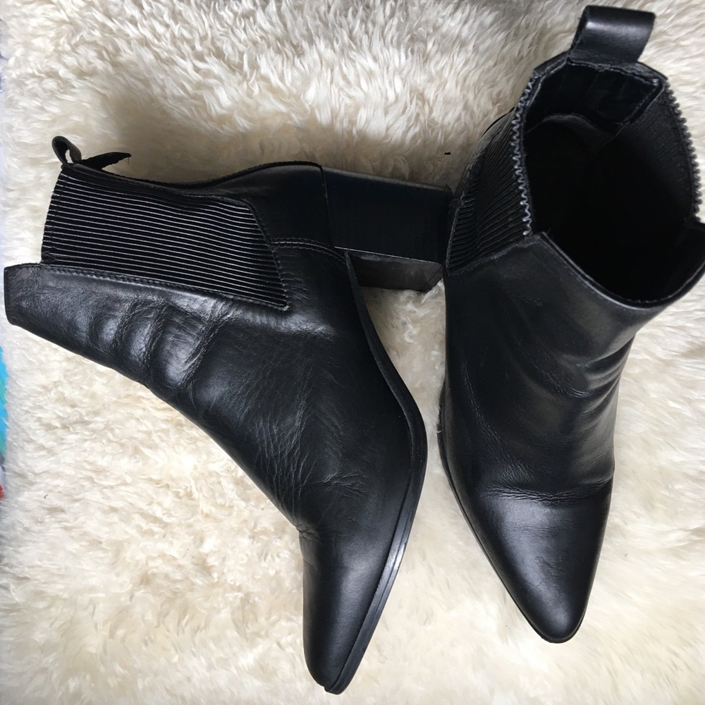 Black leather boots